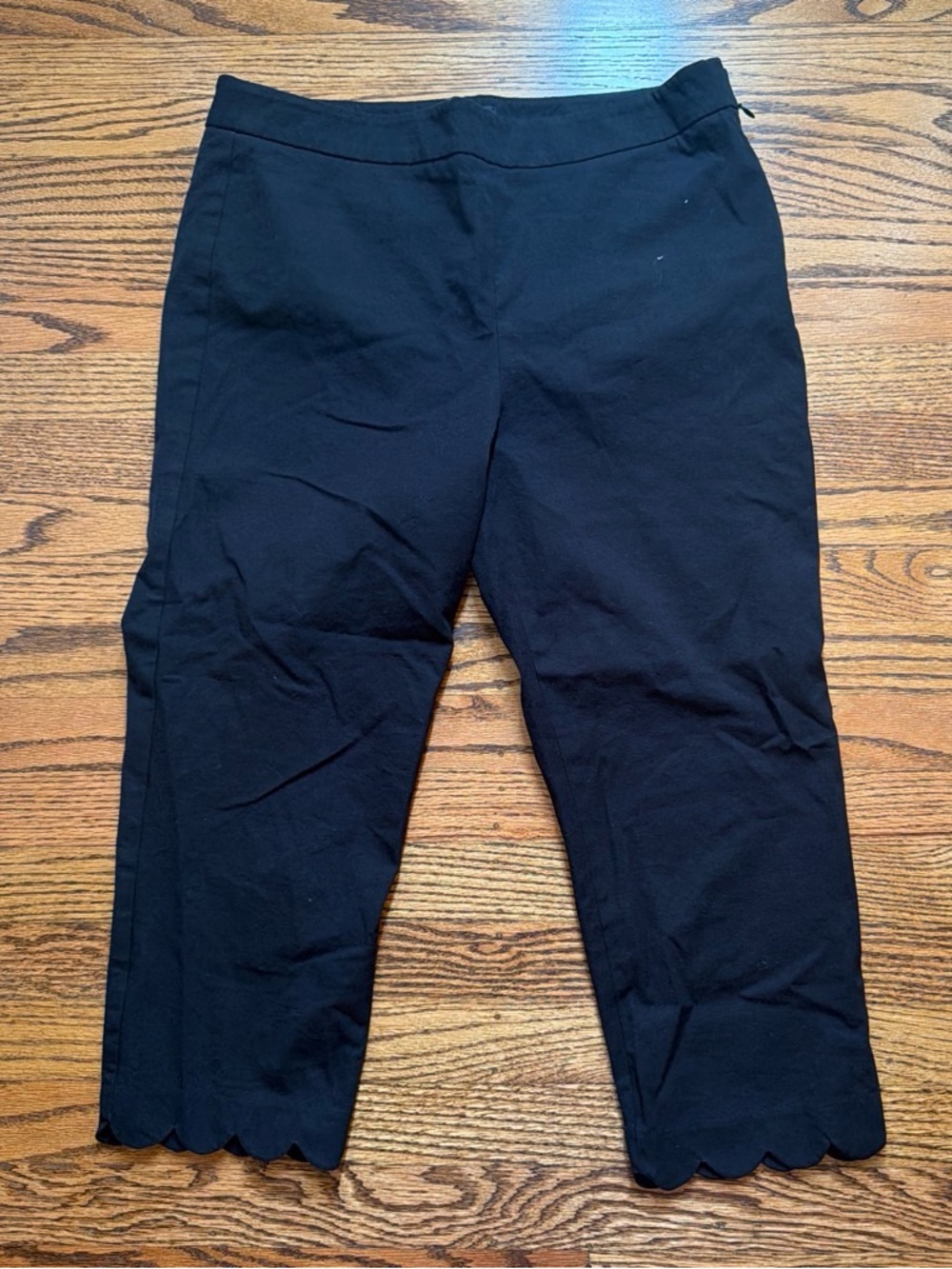 Black Scallop Hem Pants